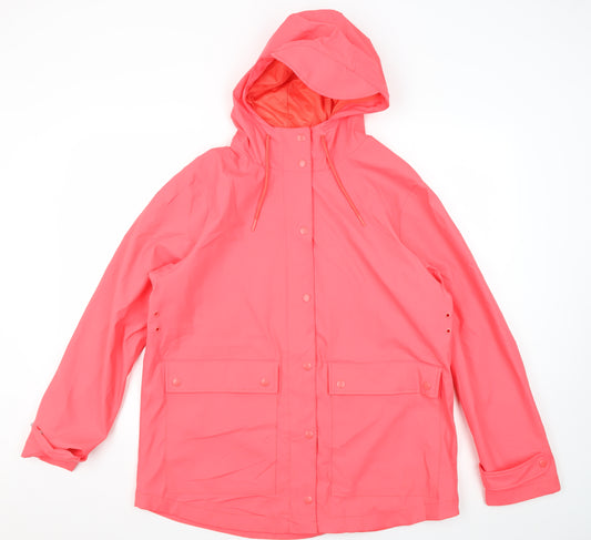 Marks and Spencer Women's Pink Long Rain Coat Size 14