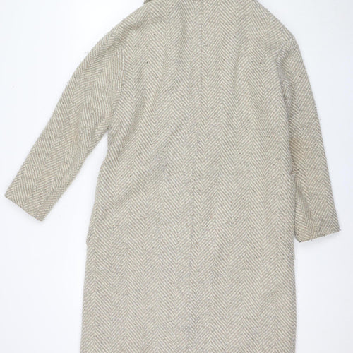 Marks and Spencer Women's Beige Herringbone Overcoat Size 12