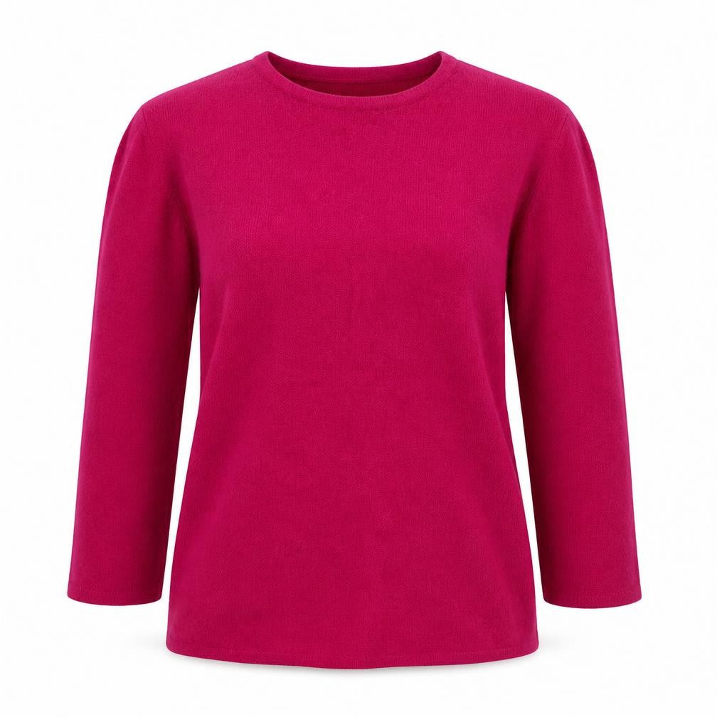 Front view of Dalmart Women's Pink Crew Neck jumper, size 18