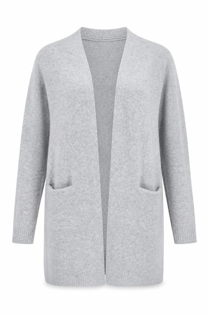 Front view of Vero Moda Women's Grey Cardigan XS Casual Open Style