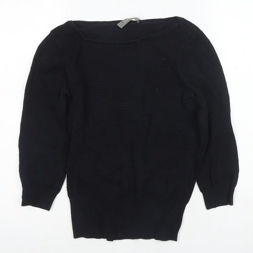 Oasis Women's Black Basic S Boat Neck Knit Top