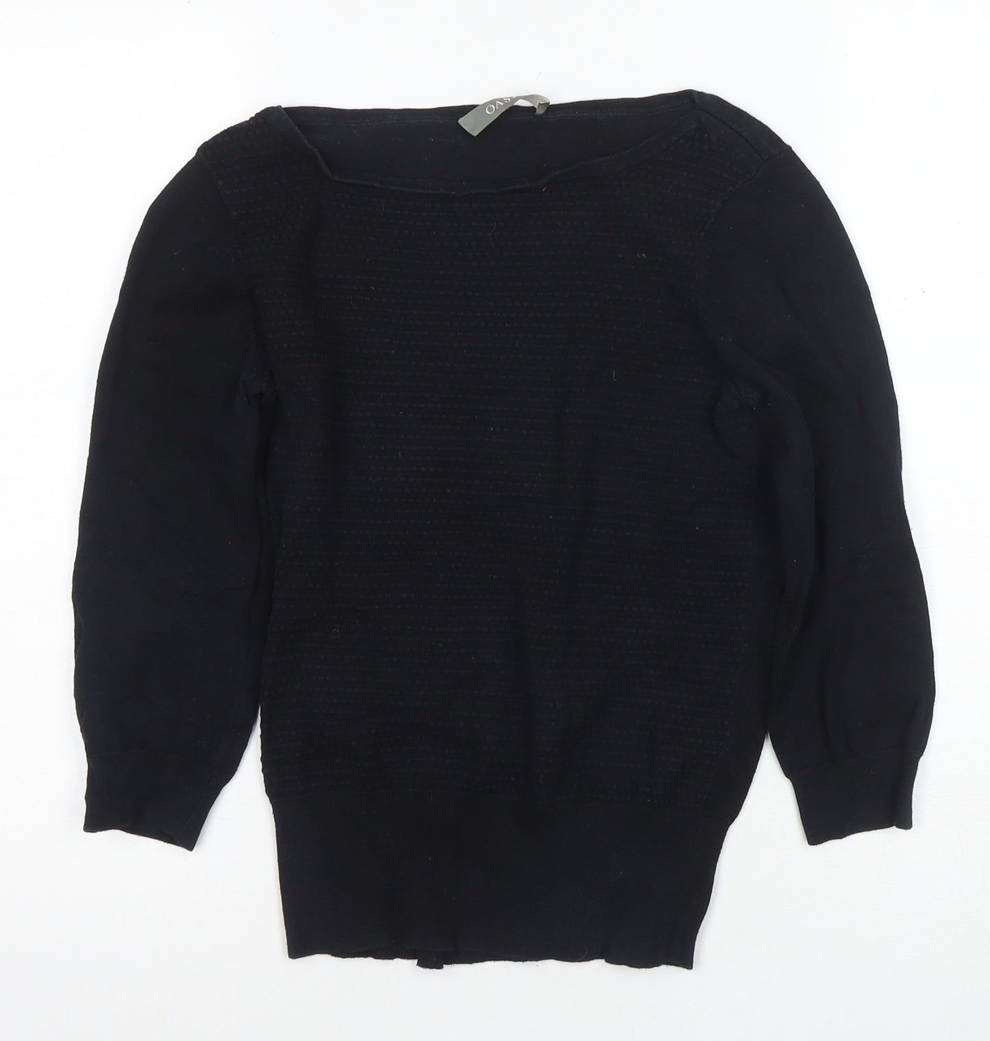Oasis Women's Black Basic S Boat Neck Knit Top