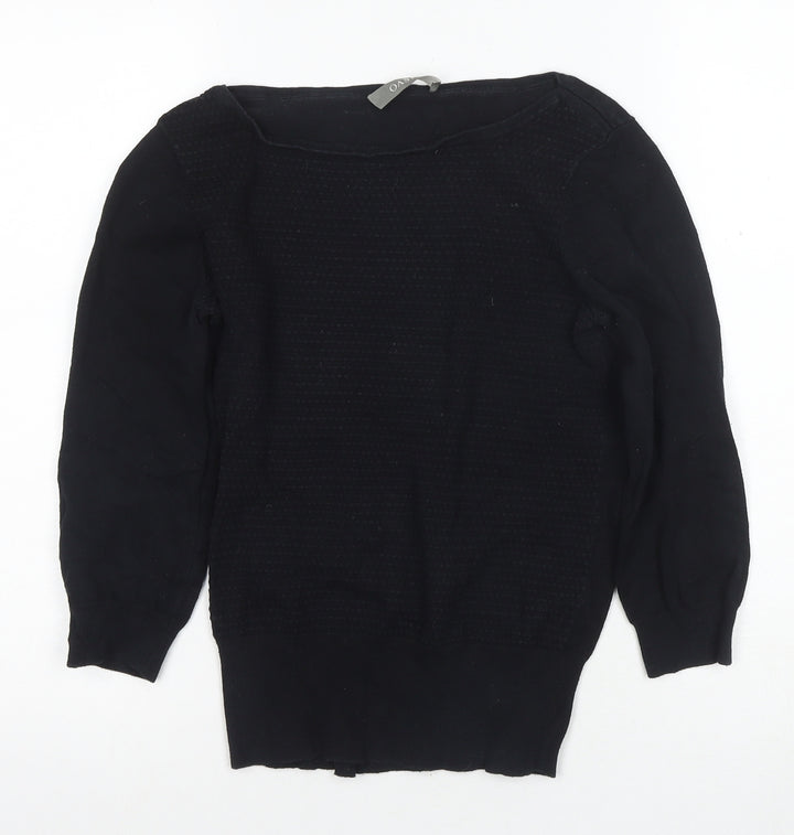 Oasis Women's Black Basic S Boat Neck Knit Top