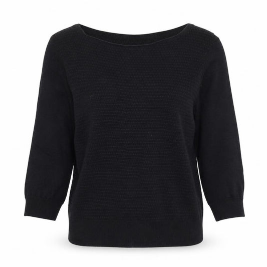 Front view of Oasis Women's Black Basic S Boat Neck Knit Top