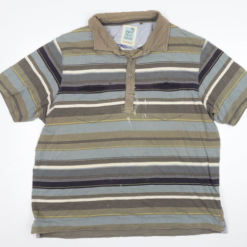 Fat Face Men's Multicoloured Striped Polo, L, Casual