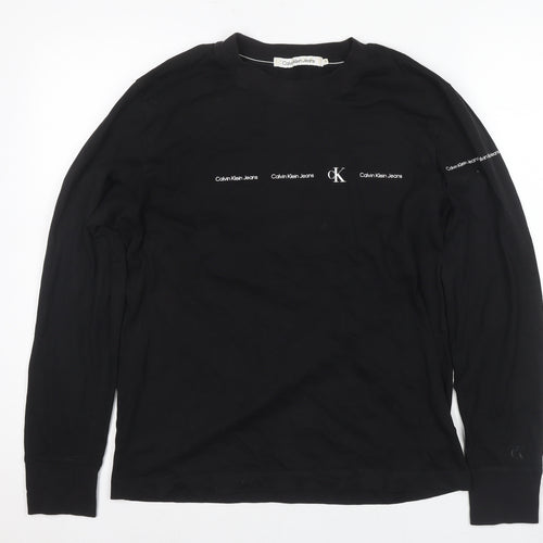 Calvin Klein Men's Black Long Sleeve T-Shirt, M