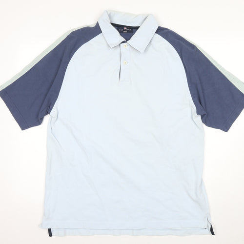 Marks and Spencer Men's Blue Polo Large Short Sleeve