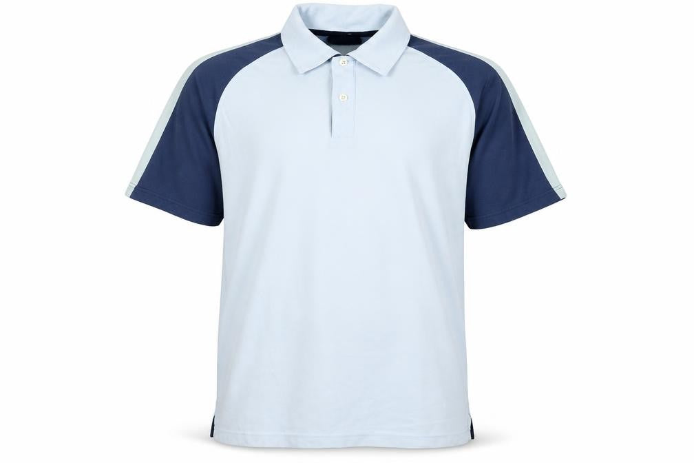 Front view of Marks & Spencer Men's Blue Polo Large Short Sleeve