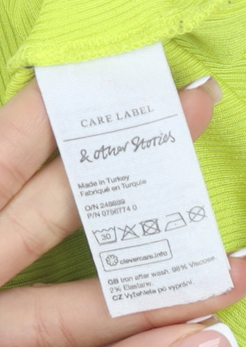 & Other Stories Women's Green High Neck Knit Top Size 10