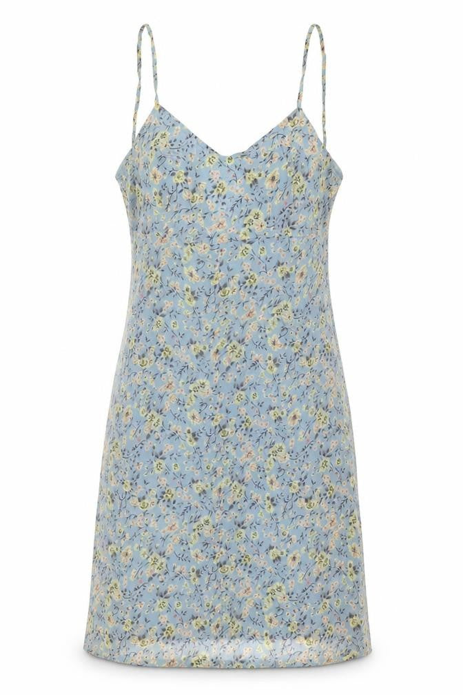Front view of Jigsaw Women's Blue Floral Slip Dress, size 2
