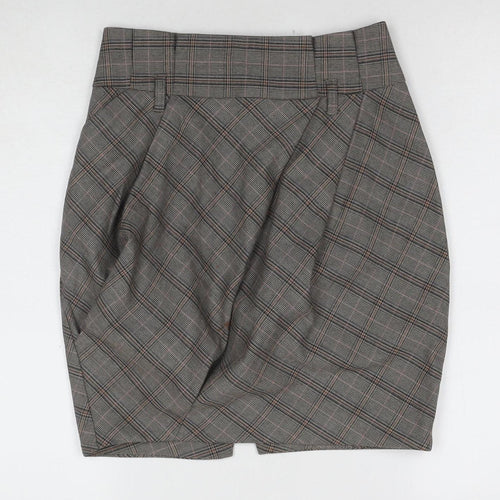 Idex Women's Grey Plaid Pencil Skirt UK 10