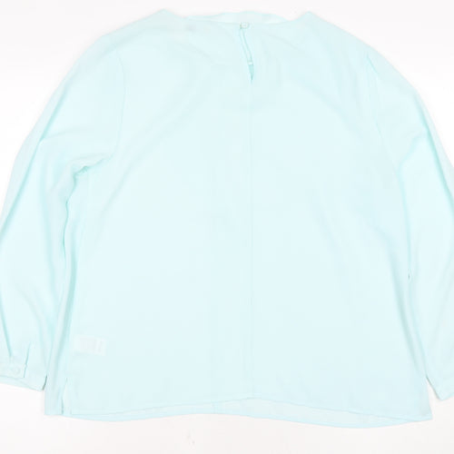 John Lewis Women Blue Ruffle Blouse Size 14
