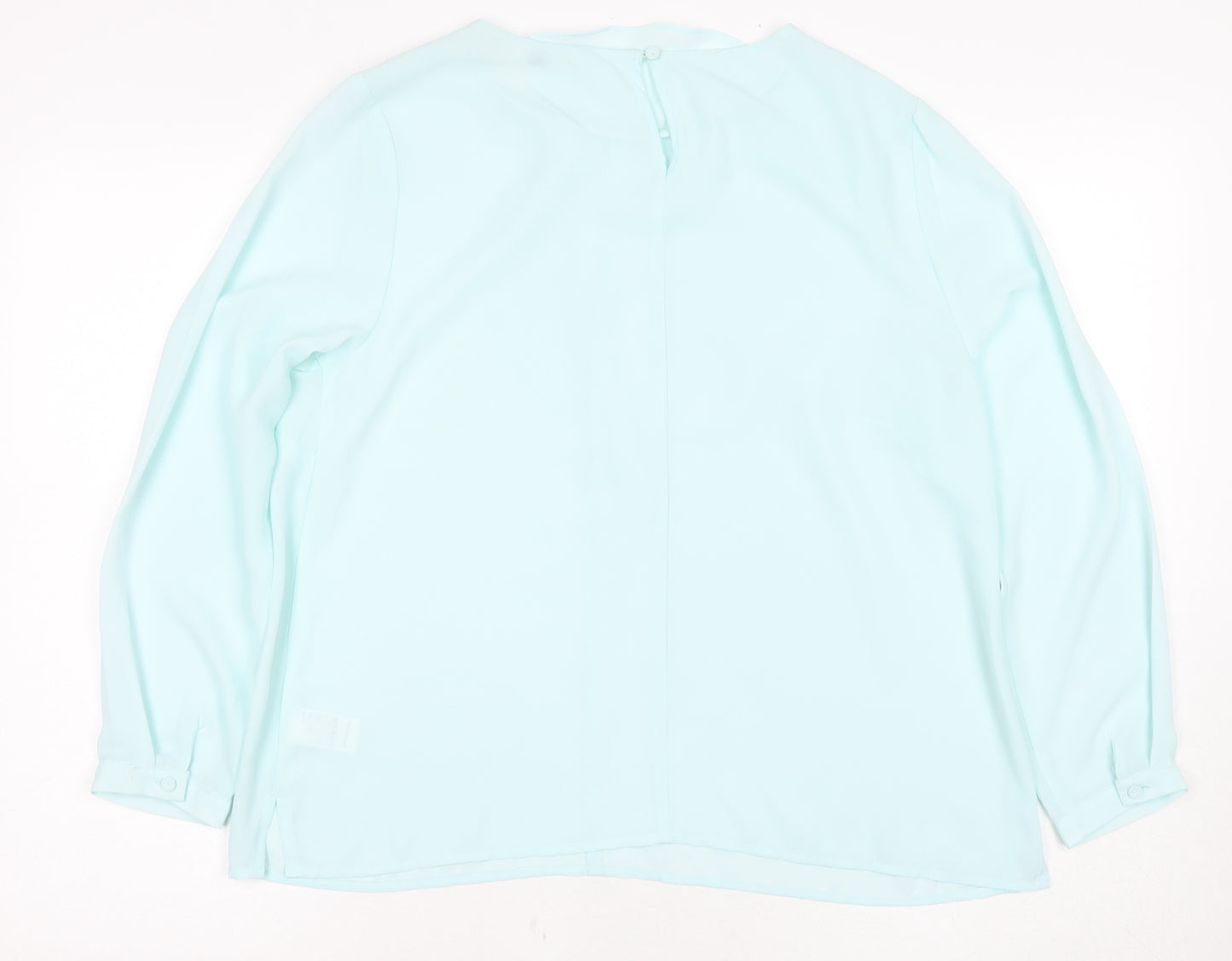 John Lewis Women Blue Ruffle Blouse Size 14