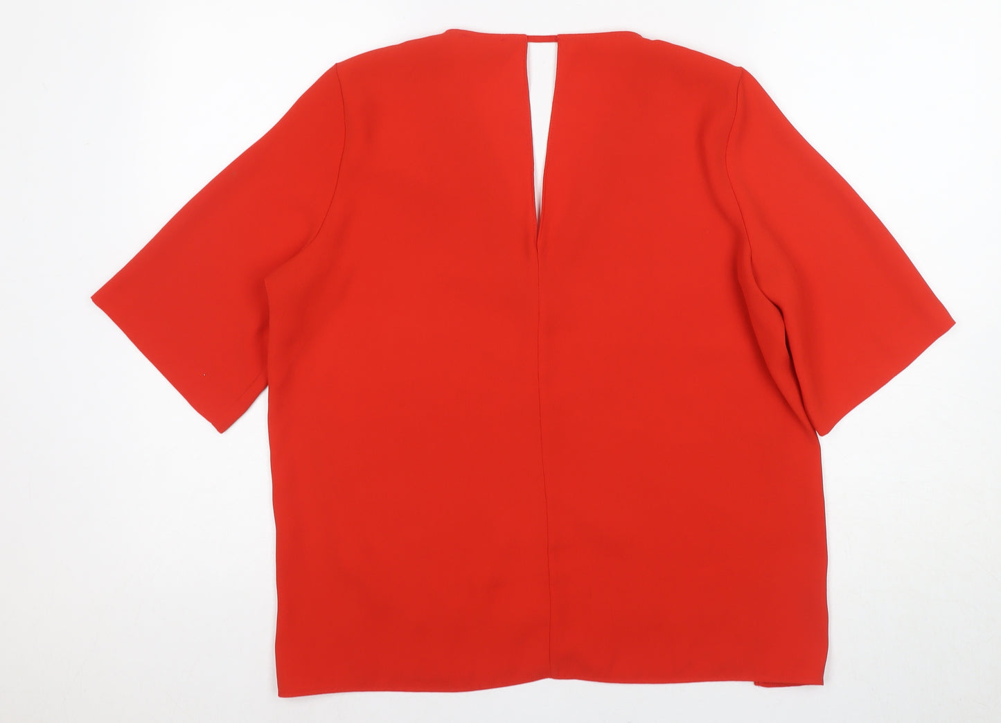 River Island Women's Red Basic V-Neck Blouse Size 12
