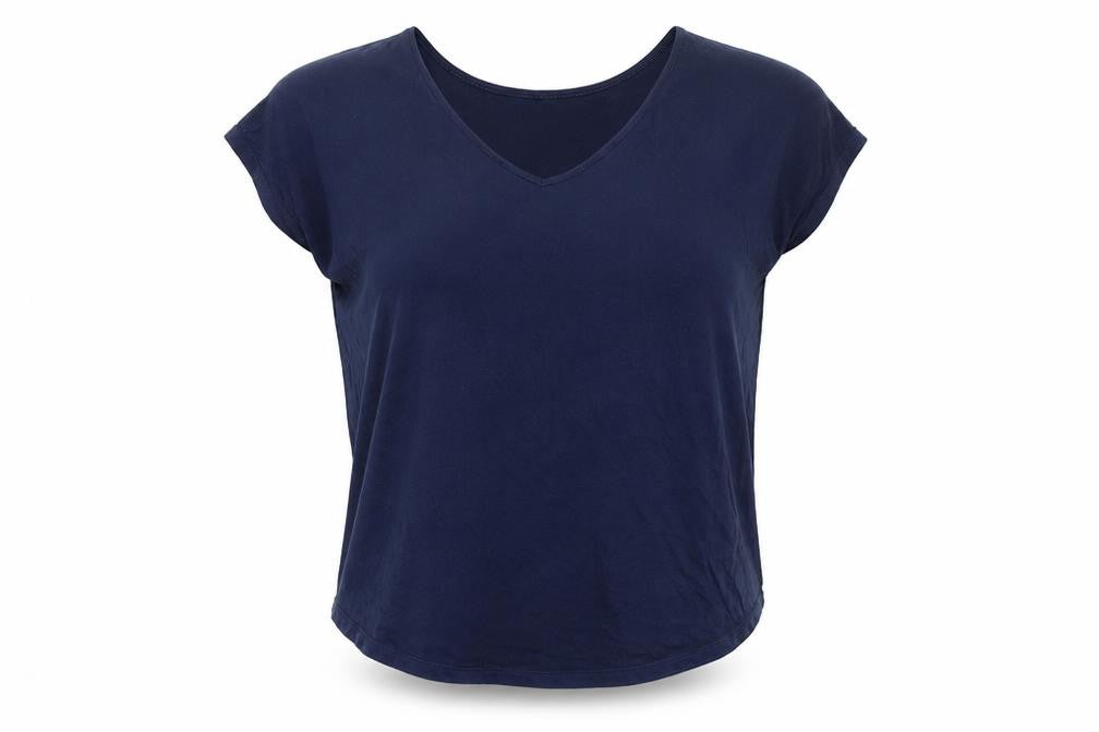 Front view of Gap Women's Blue Basic T-Shirt, size S
