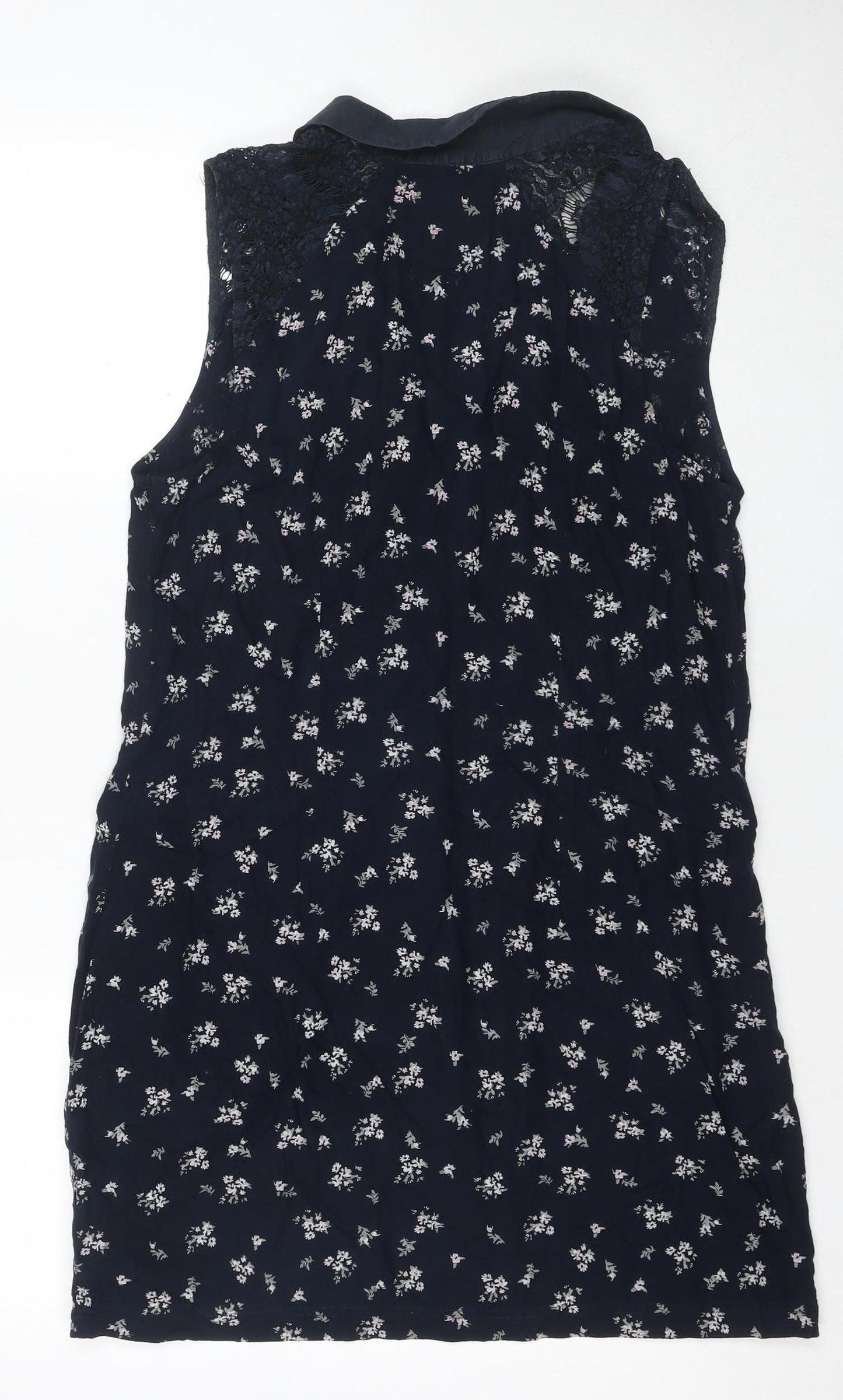 Superdry Women Blue Floral Dress Size L Sleeveless