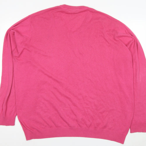 Cotton Traders Women's Pink 2XL V-Neck Pullover Jumper
