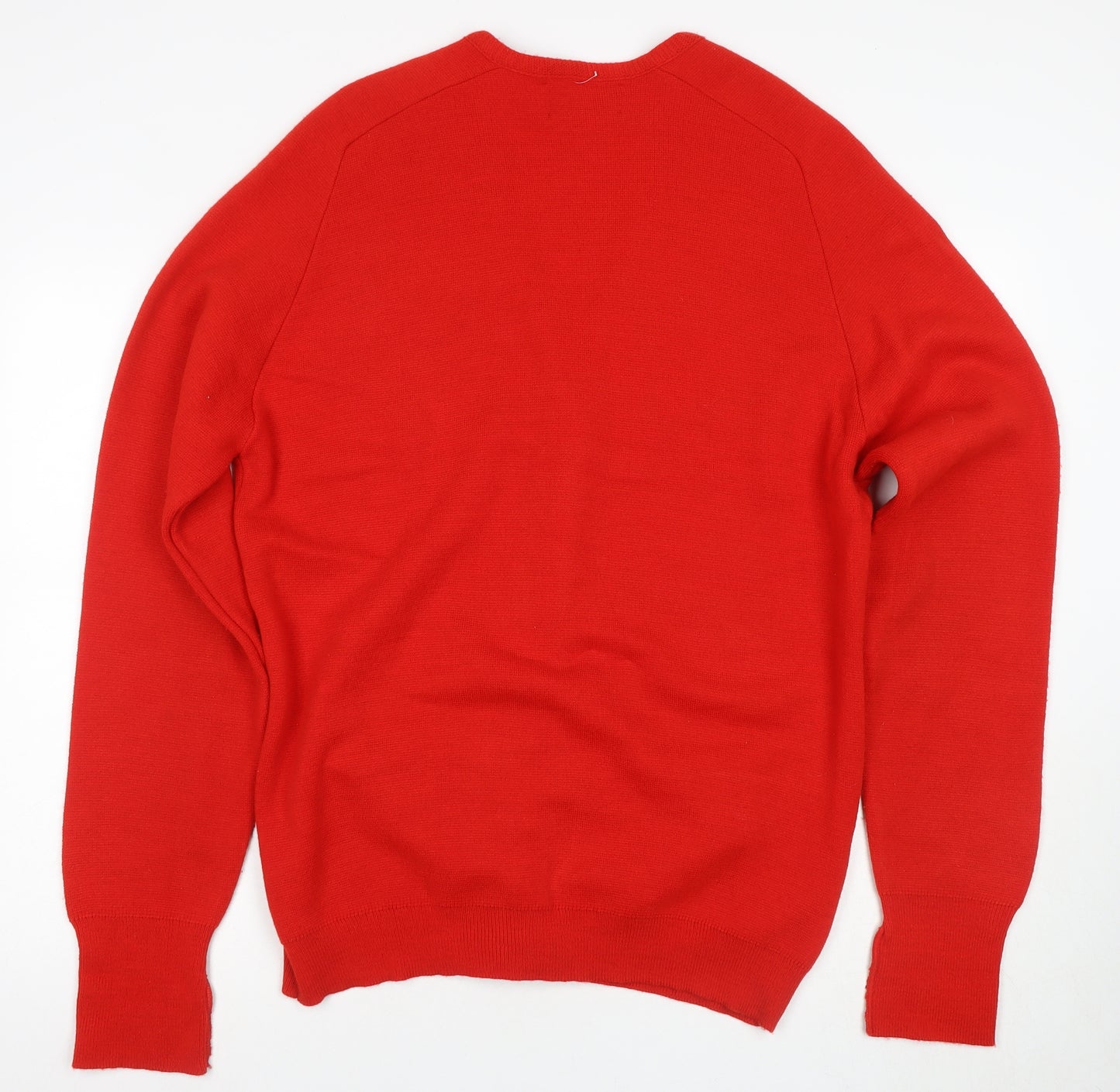 George Richards Red Wool Cardigan XL V-Neck Unisex