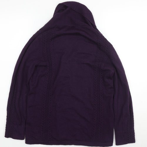 Viyella Women's Purple Cardigan Medium Merino Wool