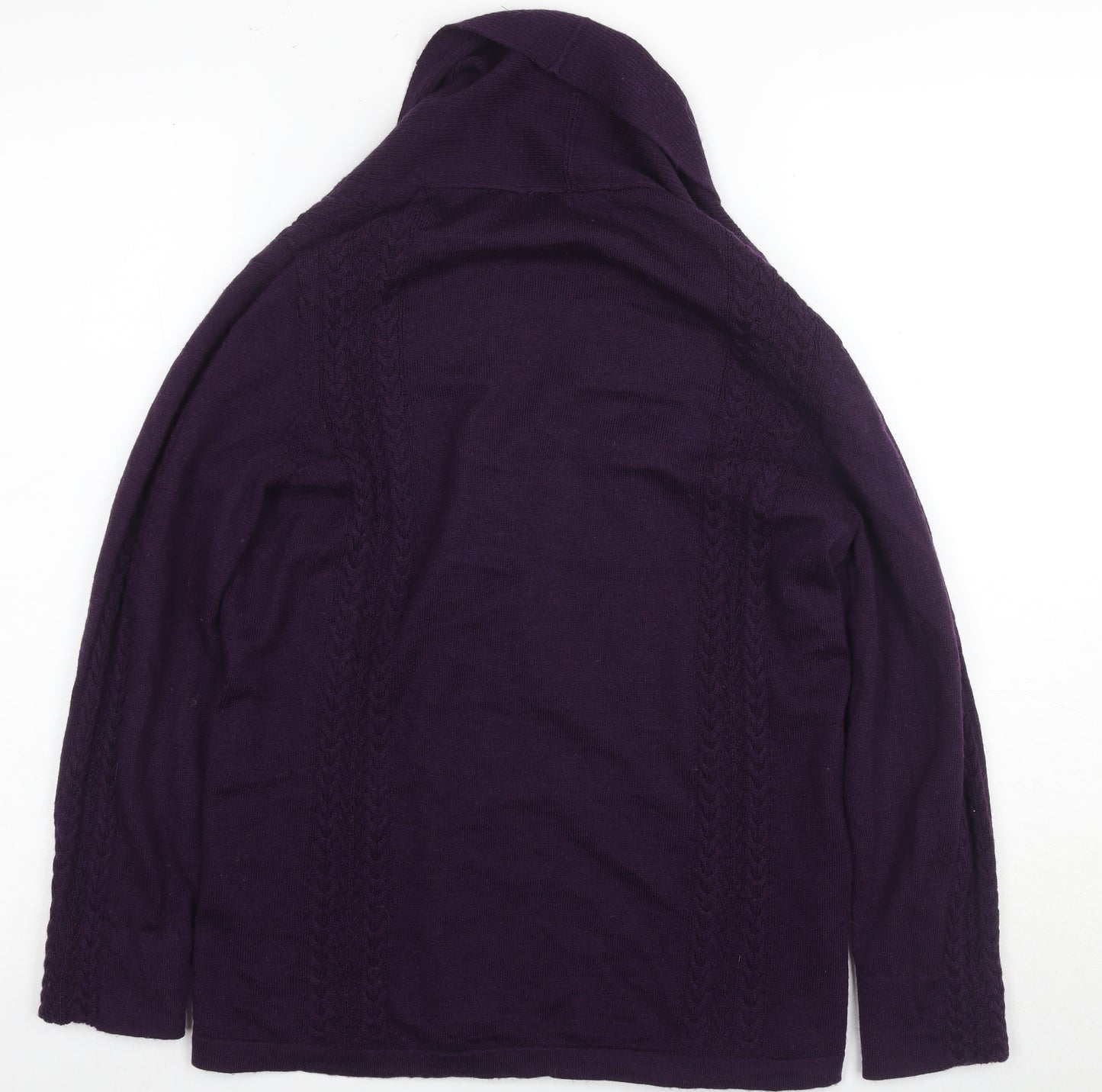 Viyella Women's Purple Cardigan Medium Merino Wool