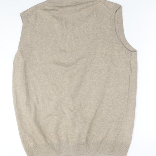 James Pringle Men's Beige Cotton V-Neck Vest M