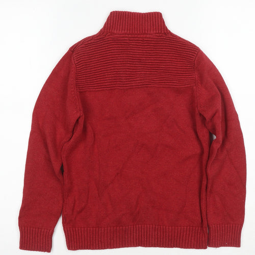 Okaidi Boys Red Full Zip Jumper 11-12 Years High Neck