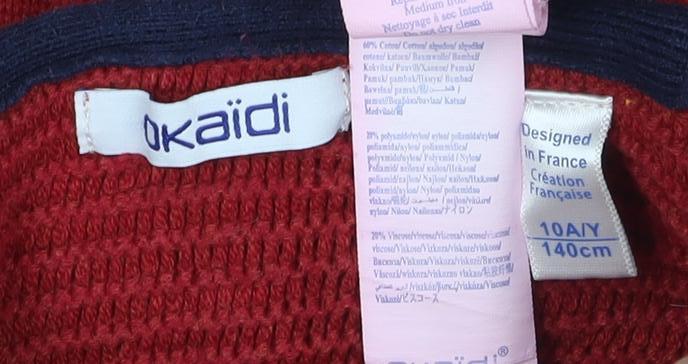 Okaidi Boys Red Full Zip Jumper 11-12 Years High Neck