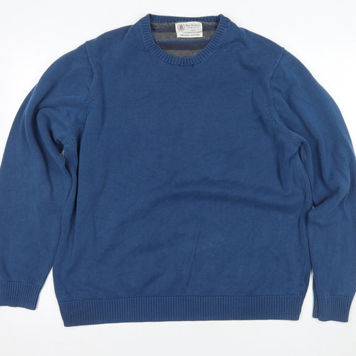 Marks and Spencer Men's Blue XL Pullover Jumper