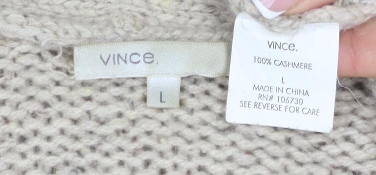 Vince Women's Beige Cashmere Cardigan L