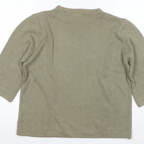 TIGI Women's Green Pullover Jumper Size 14 Regular Fit