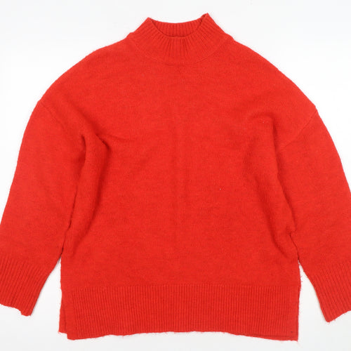 MNG Women's Red Mock Neck Pullover Jumper Size S