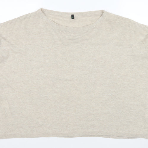 Benetton Women's Beige Pullover Jumper, Size S, Acrylic