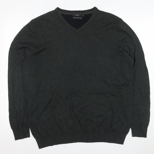 Jeff Banks Men's XL Grey V-Neck Wool Pullover