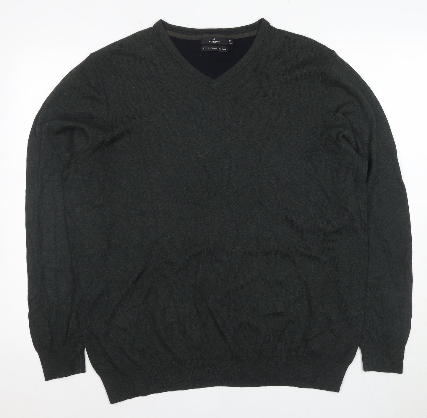 Jeff Banks Men's XL Grey V-Neck Wool Pullover