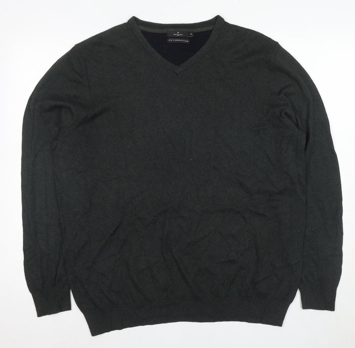 Jeff Banks Men's XL Grey V-Neck Wool Pullover