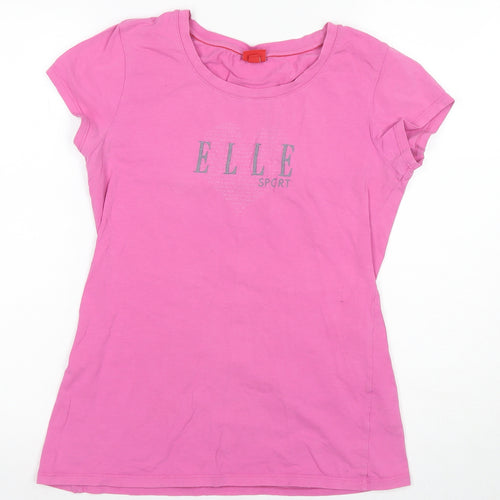 ELLE Sport Women's Pink T-Shirt Size 14 Crew Neck