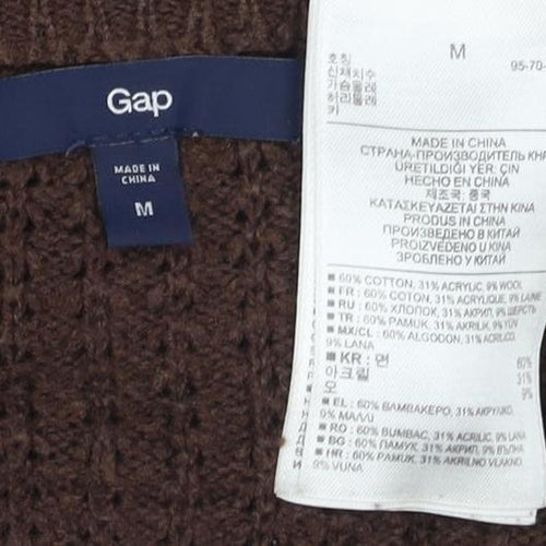 Gap Men's Brown Waffle-Knit Pullover Jumper M