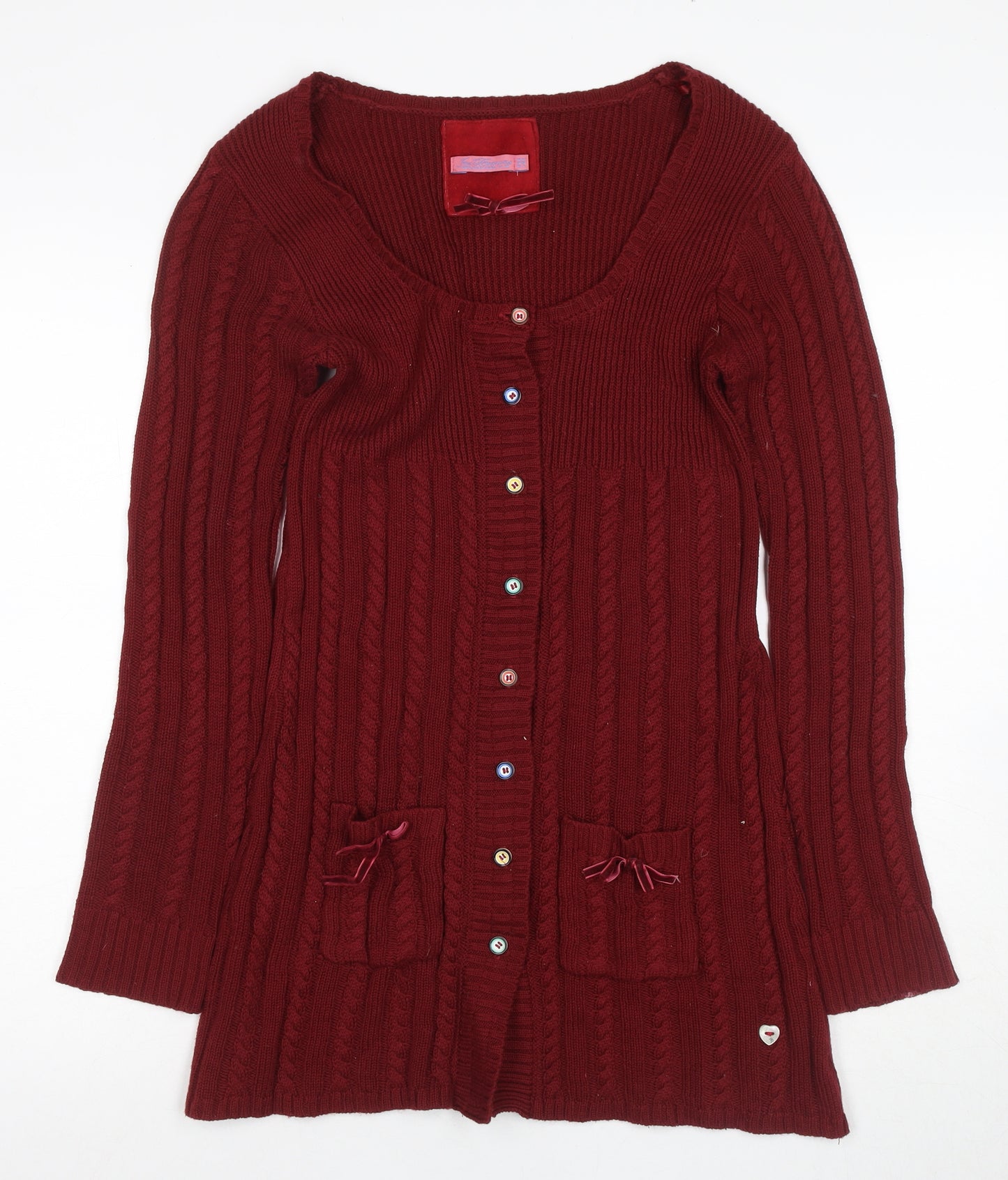 Joe Browns Women's Red Cable-Knit Button Cardigan 10
