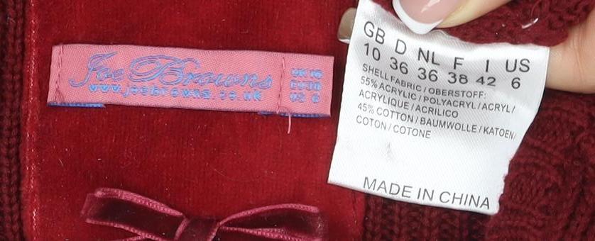 Joe Browns Women's Red Cable-Knit Button Cardigan 10