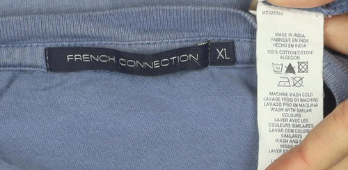 French Connection Men's Blue Graphic Logo T-Shirt XL
