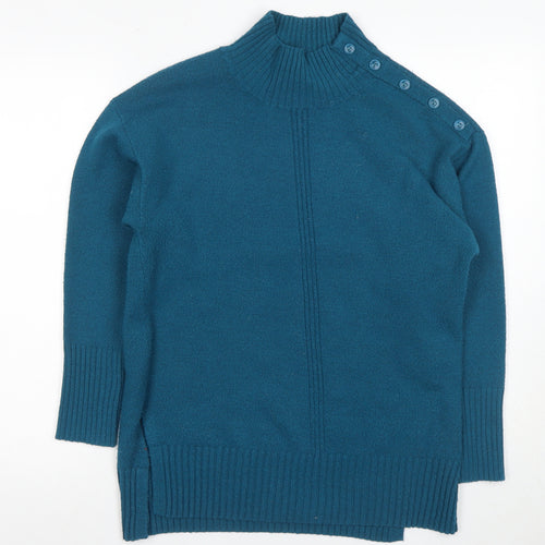 NOOSNOW Women’s Blue High Neck Pullover Jumper S