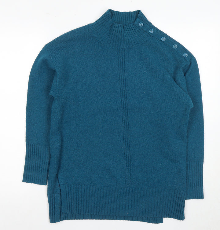 NOOSNOW Women’s Blue High Neck Pullover Jumper S