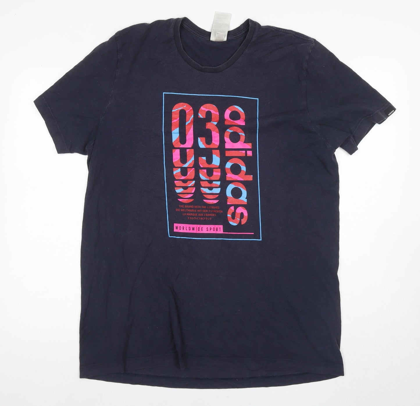Adidas Men's Blue XL Graphic Print T-Shirt