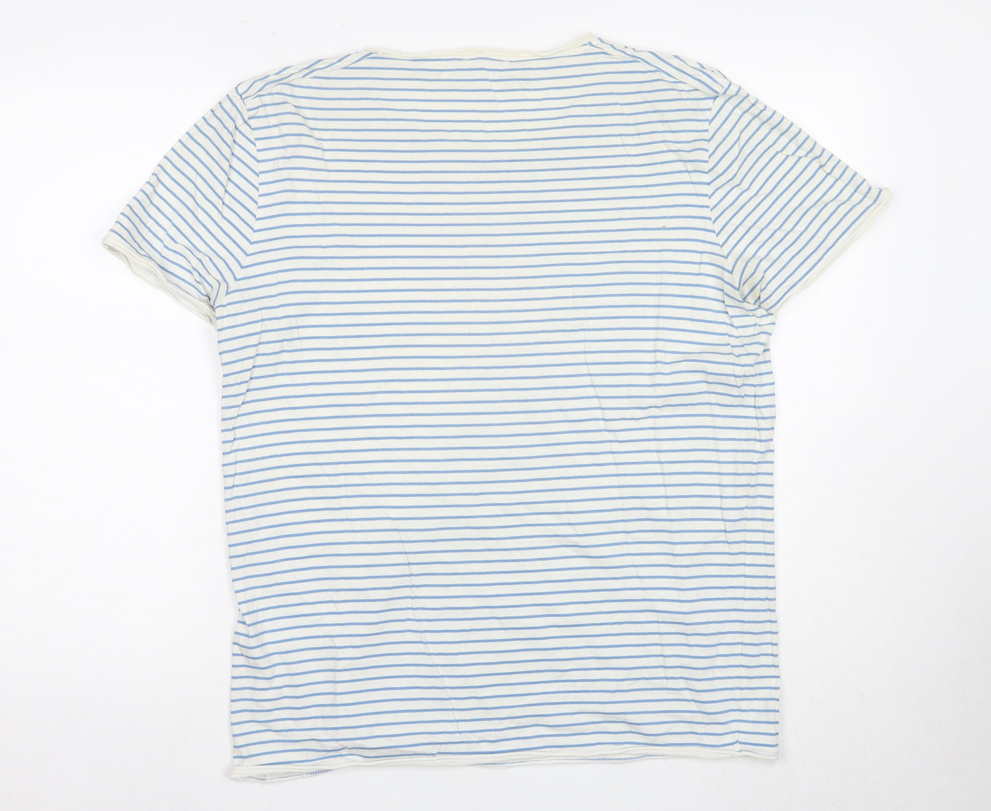 COS Women's White Striped Cotton T-Shirt Size 12