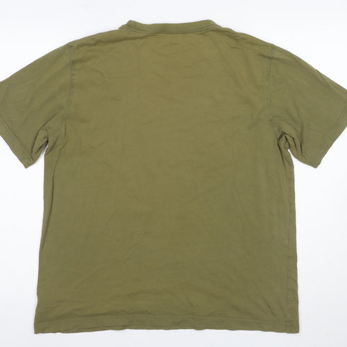 Lands' End Men's Green Cotton Short Sleeve T-Shirt, Size S