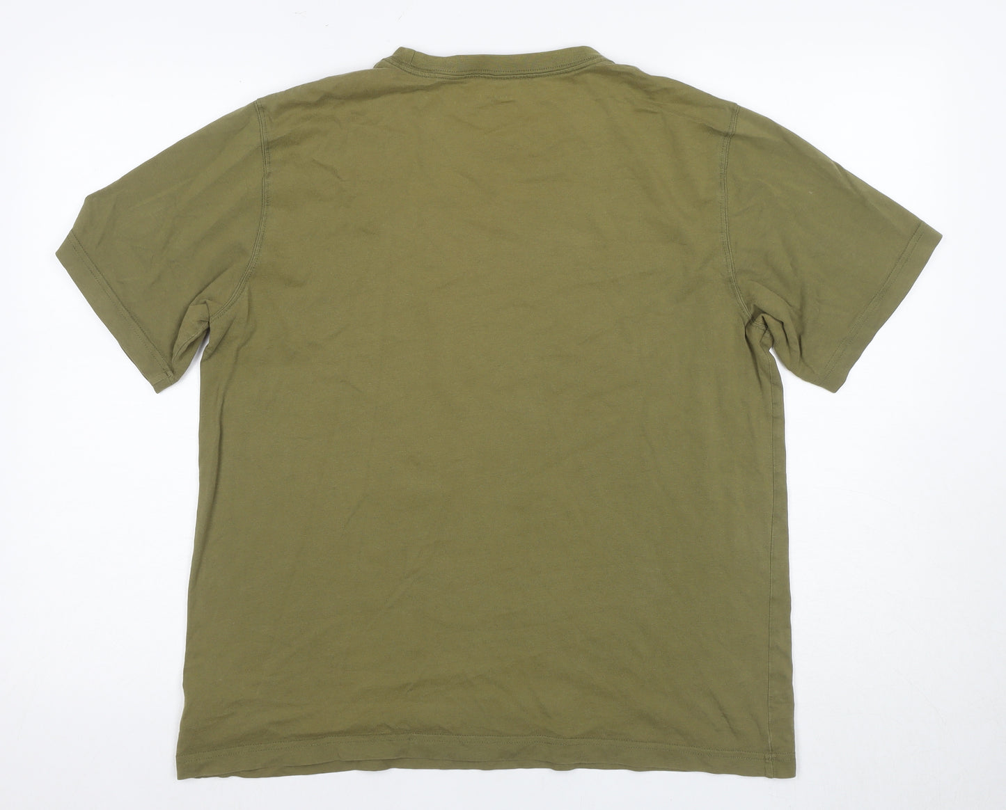 Lands' End Men's Green Cotton Short Sleeve T-Shirt, Size S