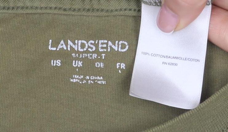 Lands' End Men's Green Cotton Short Sleeve T-Shirt, Size S