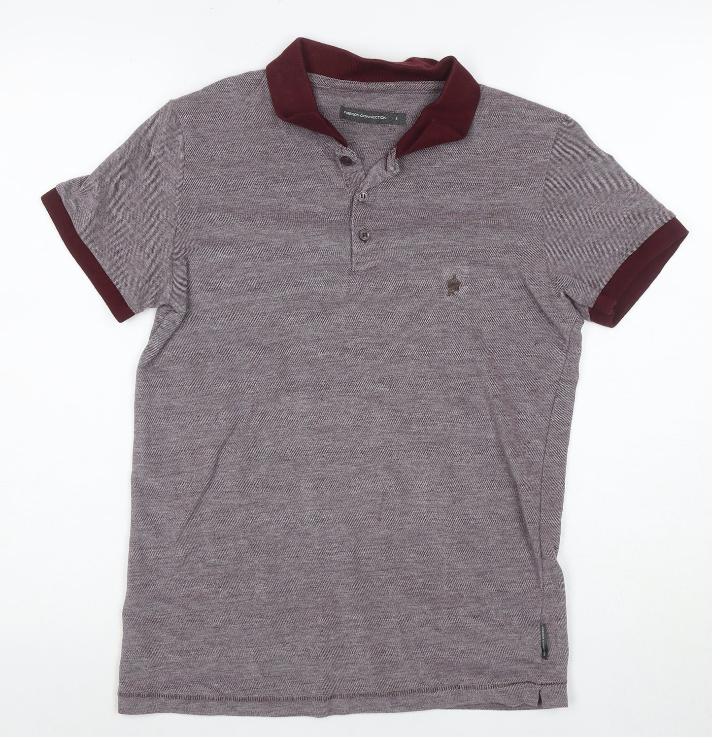 French Connection Men's Grey Polo Shirt S, Slim Fit
