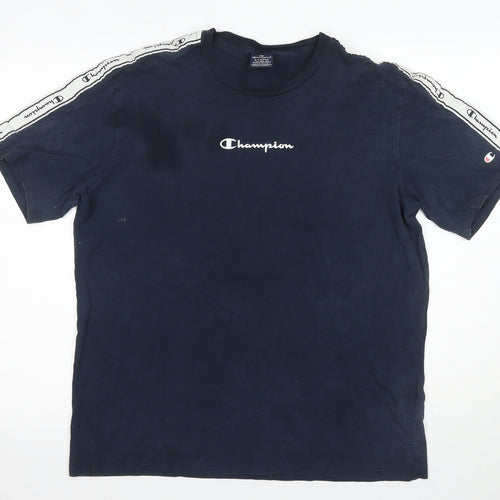 Champion Men's Blue XL T-Shirt Crew Neck Logo