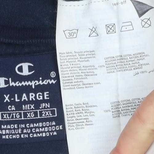 Champion Men's Blue XL T-Shirt Crew Neck Logo